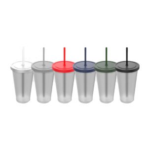 Vaso Juice con tapa y sorbete