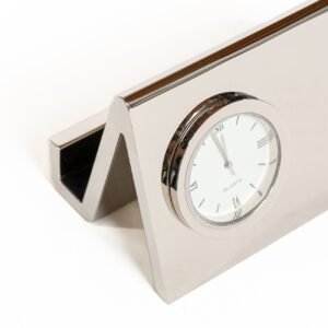 Reloj de Escritorio Metálico con Porta tarjetas (B3601)