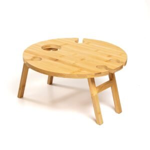Mesa de Vino Portátil de Bambú (HL3481)