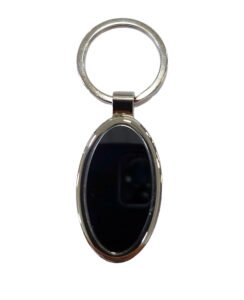 LLAVERO LAQUEADO NEGRO OVAL