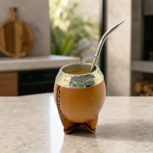 Mate Torpedo Alpaca Cincelada Con Bombilla