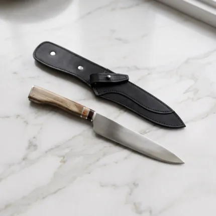 Cuchillo G 3 Anillos En Vaina De Cuero