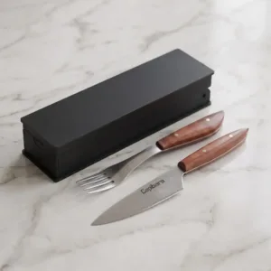 Juego De Cubiertos Premium Tradicional M 2 Piezas En Box De Madera