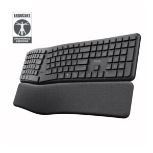 TRUST Keyra Teclado Wirel BT+ USB Ergonomico Black ES