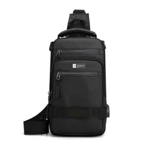 ZOM Bandolera Chicago Crossbody ZC-164B Black 10"-11" USB